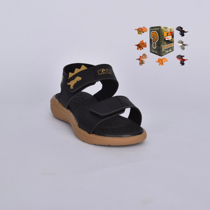 Sandália Infantil Menino Kidy Fly Preto Crepe com Dino Surpresa