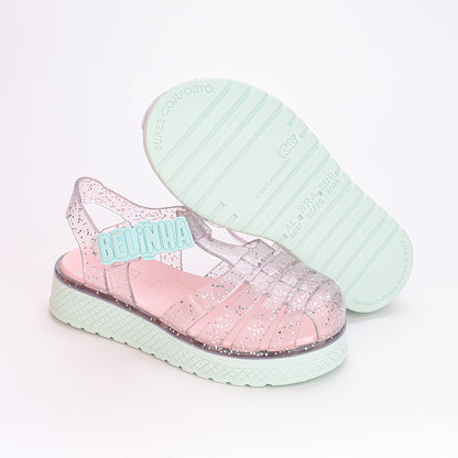 Sandália Infantil Kidy Belinha Gloss Verde com Glitter Conforto e Estilo
