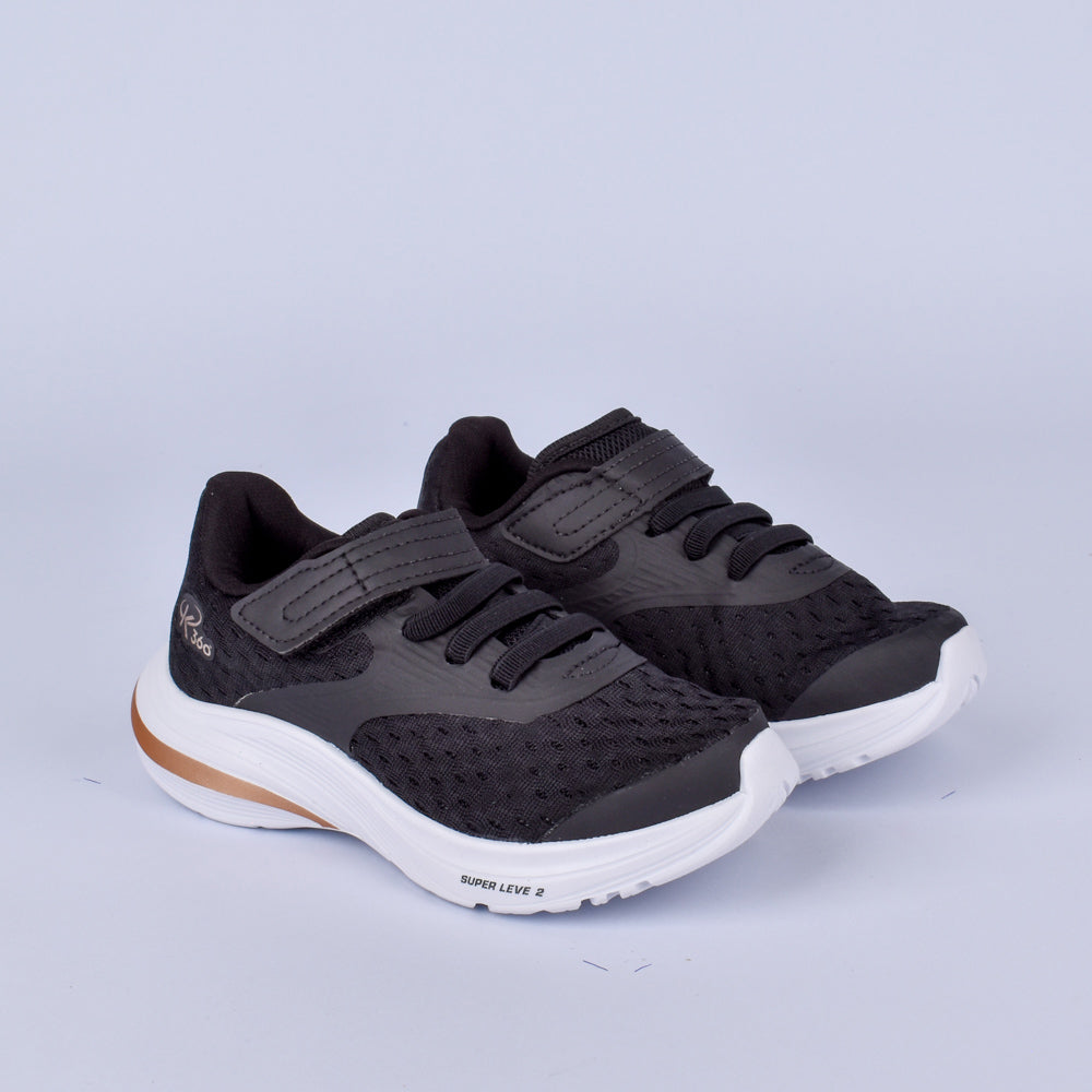 Tênis Infantil K-360 Super Leve 2 Esportivo Preto e Dourado