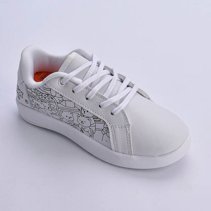 Kit Tênis Infantil Hype Branco Bob Goods + Livro de Colorir Conforto e Diversão