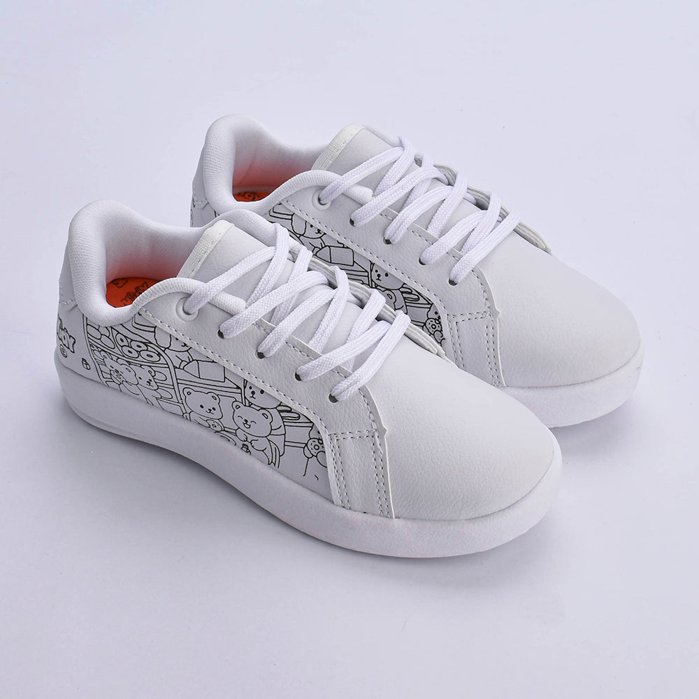 Kit Tênis Infantil Hype Branco Bob Goods + Livro de Colorir Conforto e Diversão