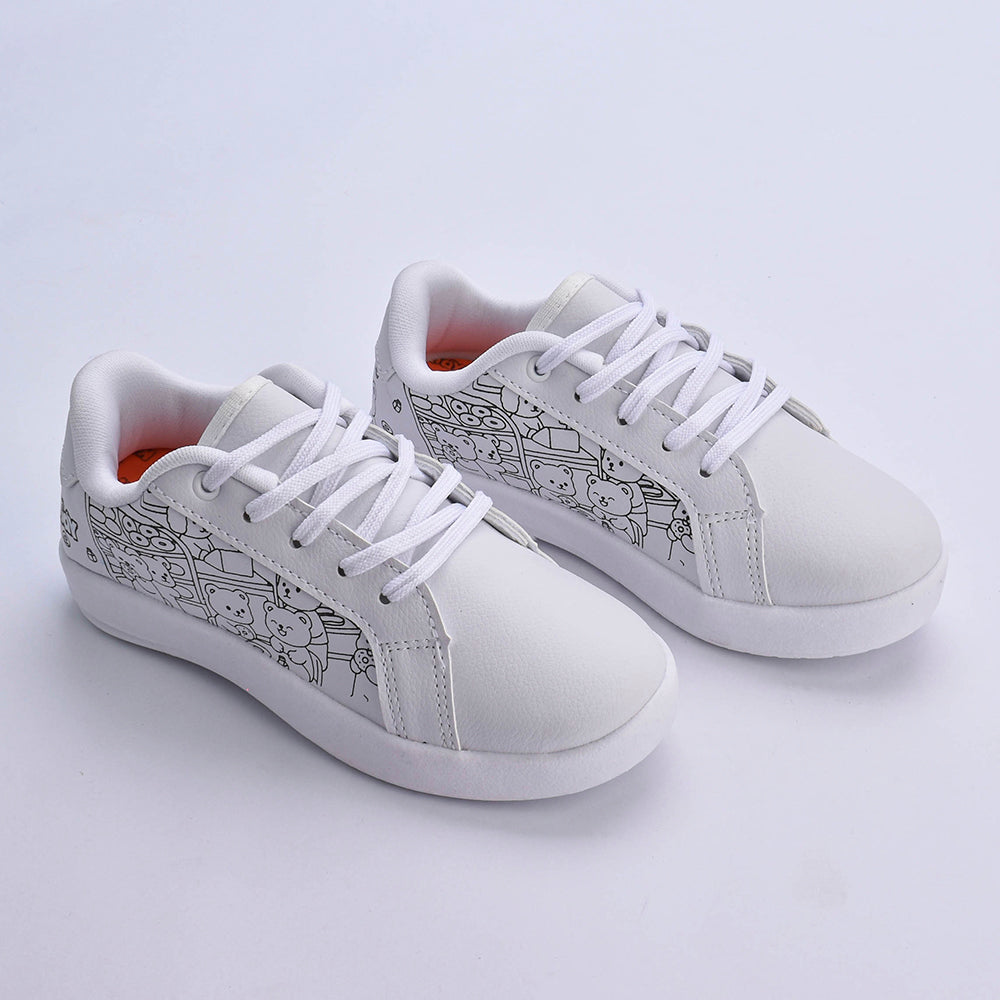 Kit Tênis Infantil Hype Branco Bob Goods + Livro de Colorir Conforto e Diversão