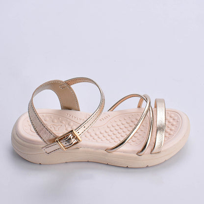 Kit Sandália infantil Menina Fly Ouro e Livro Bob Goods