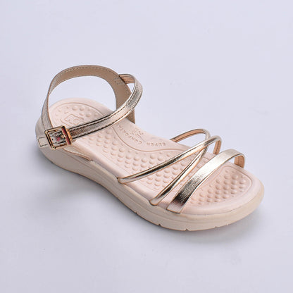 Kit Sandália infantil Menina Fly Ouro e Livro Bob Goods