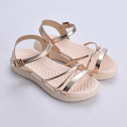 Kit Sandália infantil Menina Fly Ouro e Livro Bob Goods