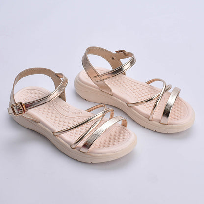 Kit Sandália infantil Menina Fly Ouro e Livro Bob Goods