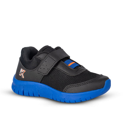 Tênis Infantil Kidy Ultra Flex Preto Azul e Laranja + Brinquedo