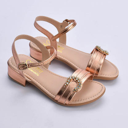 Sandália Infantil Menina Kidy Isis Bronze Confortável e Antiderrapante