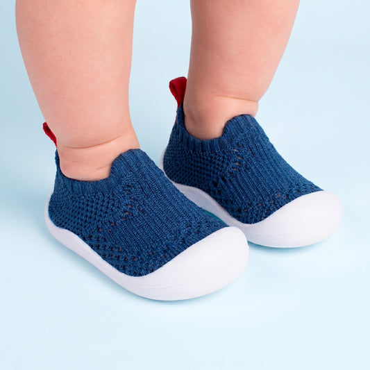 Tênis Meia Infantil Menino Kidy Marinho Calce Fácil Primeiros Passos