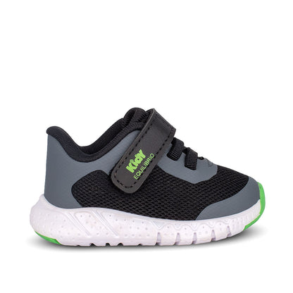 Tênis Kidy Equilíbrio Infantil Preto Grafite Verde Conforto e Estabilidade