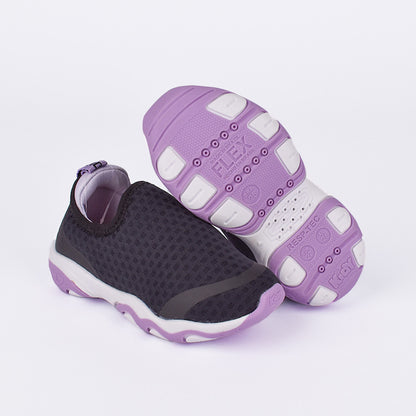 TENIS INFANTIL MENINA KIDY PLAY RESPITEC PRETO/LILAS Kidy