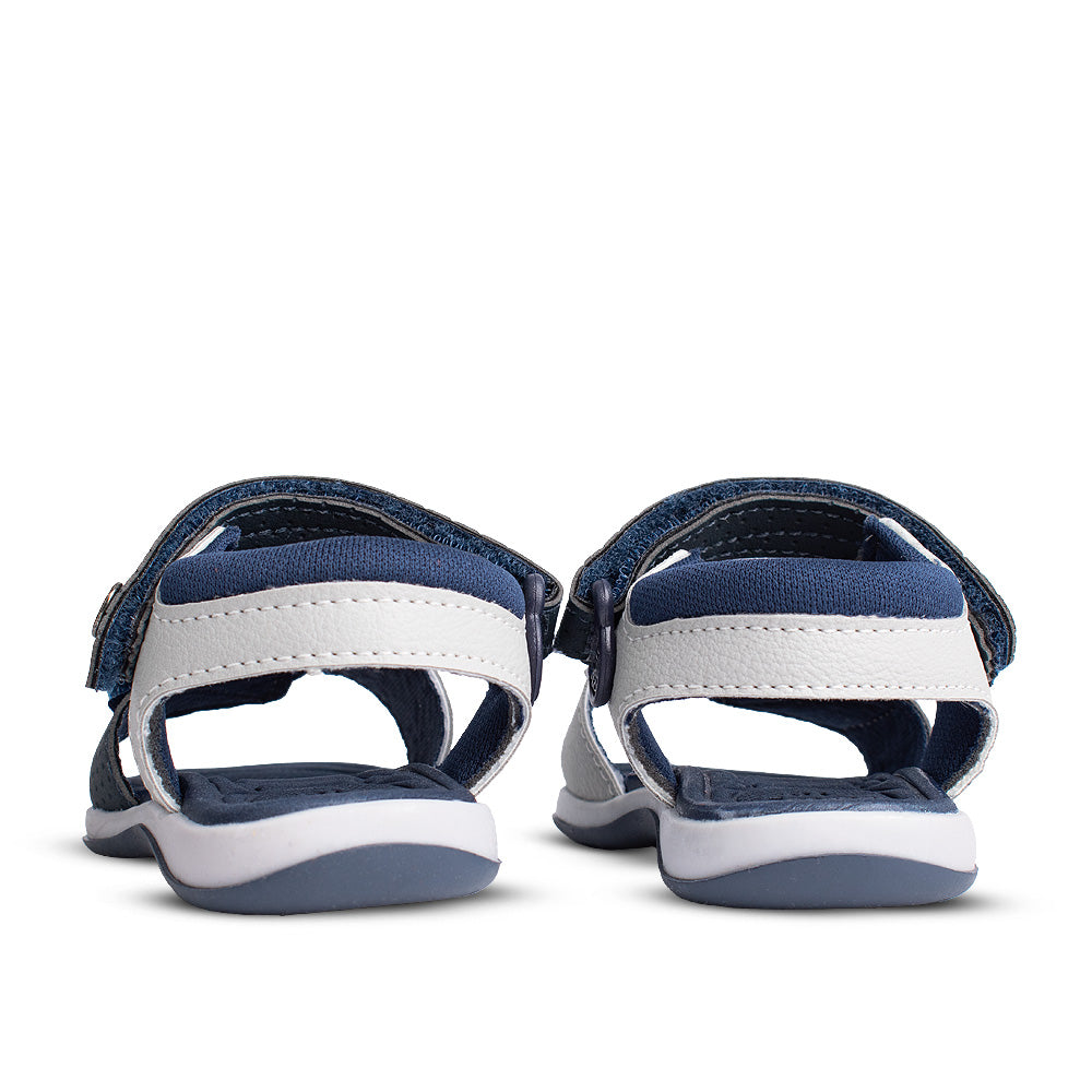 Sandália Infantil Menino Kidy Marinho/Branco Casual Velcro
