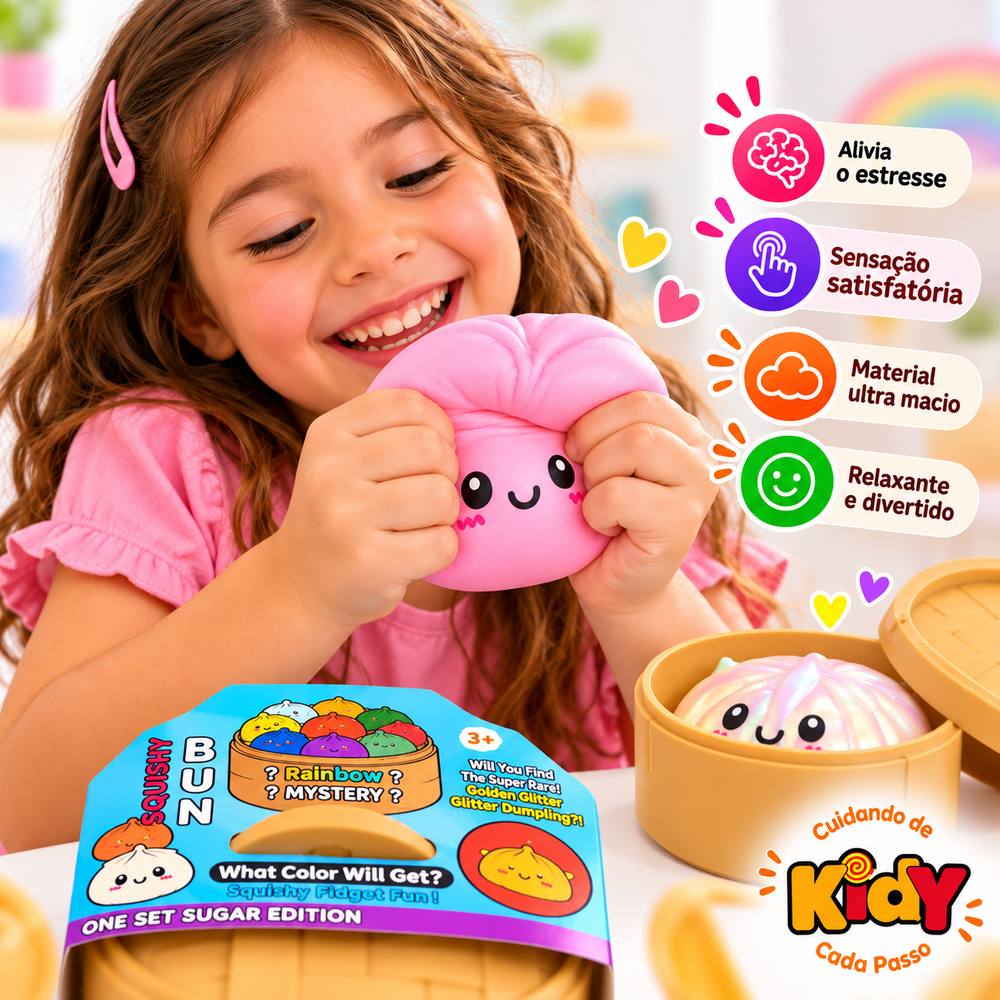 Dumpling Squishy Brinquedo Sensorial De Apertar Antiestresse Para Aliviar Ansiedade Paozinho Chines