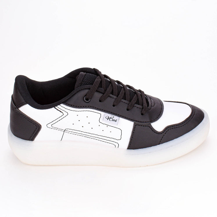 Tênis Infantil Menino com Rodinha Kidy Preto e Branco