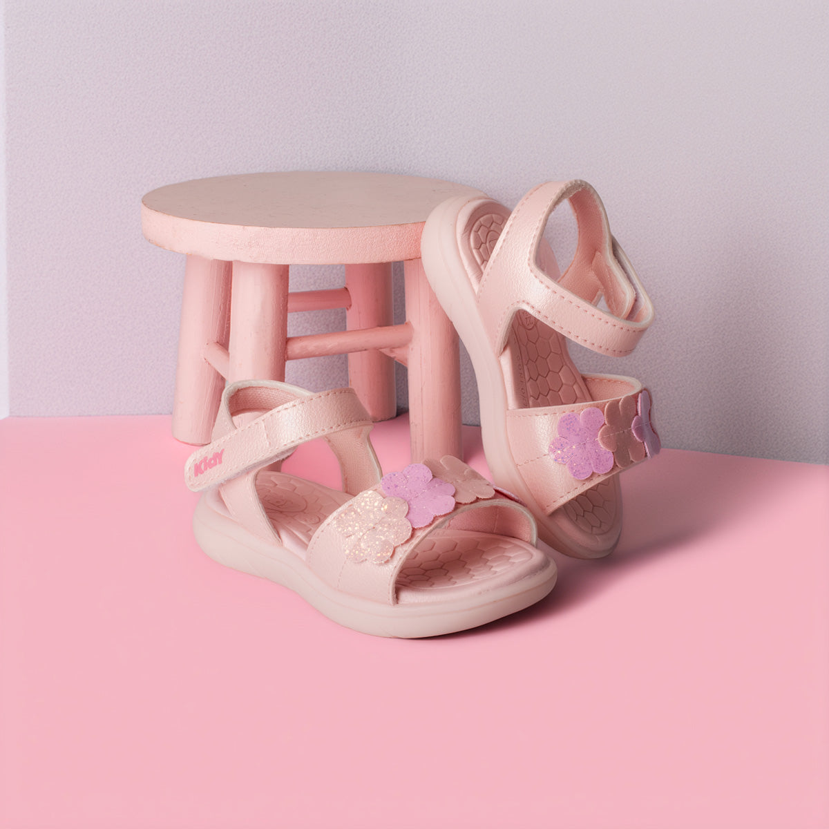 Sandália Infantil Menina Kidy Flex Light Nude com LED 22 ao 27