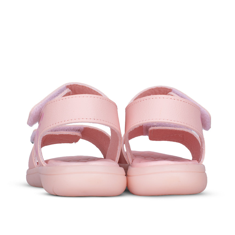 Sandália Infantil Menina Kidy Nude Delicada Flexível Velcro Duplo