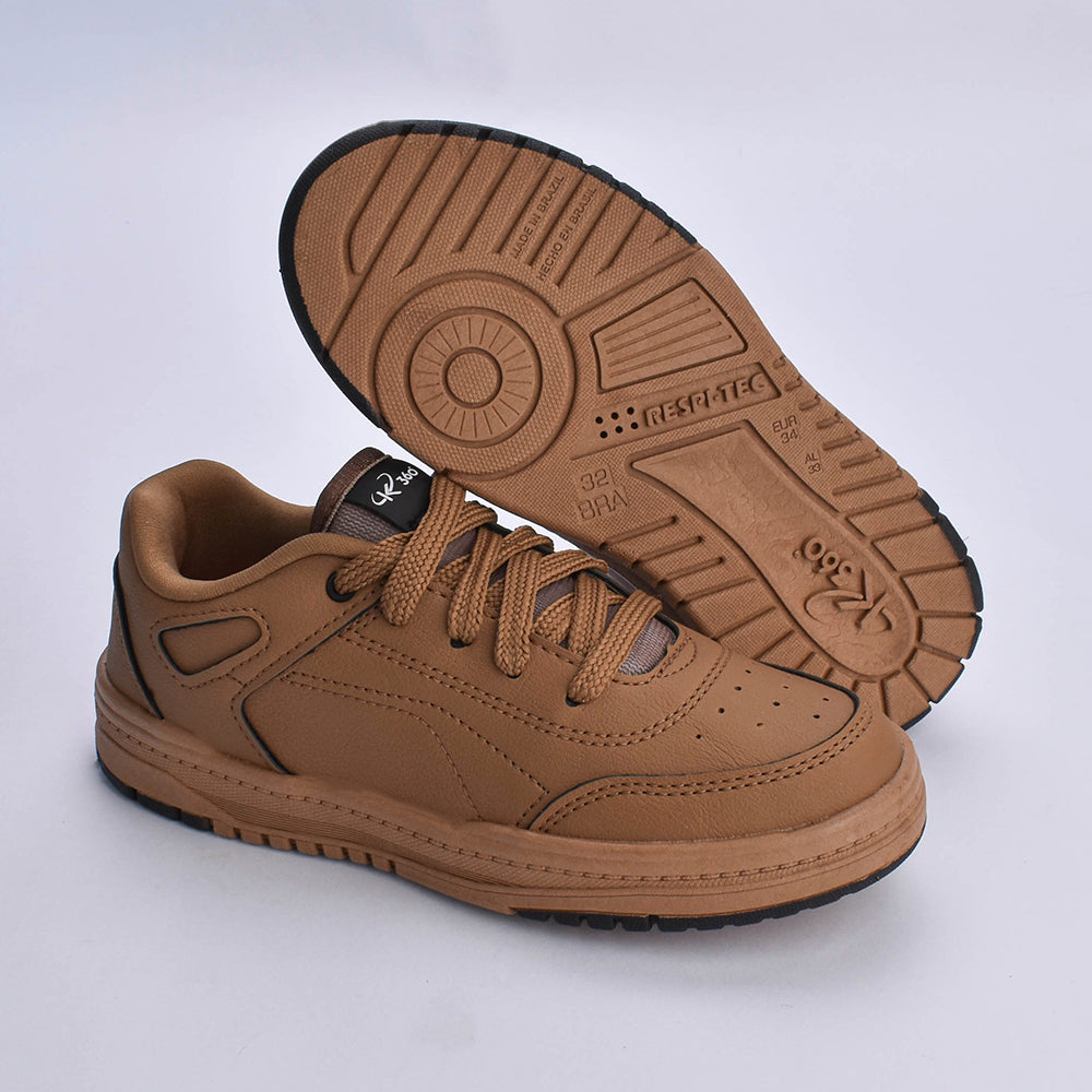 Tênis Menino Infantil K360 Estilo Respitec Caramelo e Preto - Kidy