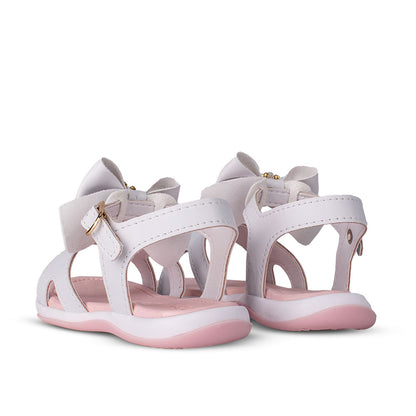 Sandália Infantil Menina Kidy Baby Equilíbrio Branca com Laço