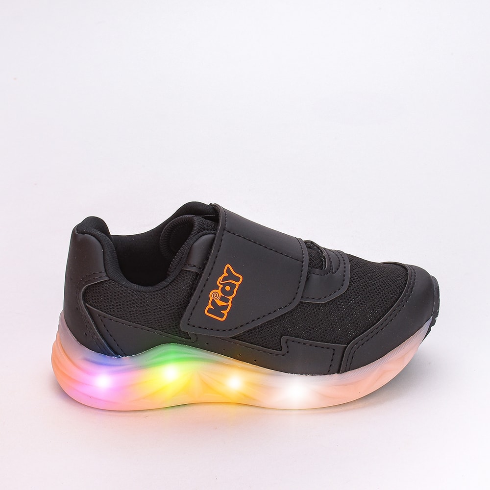 TENIS KIDY LIGHT FUN PRETO/LARANJA NEON Kidy