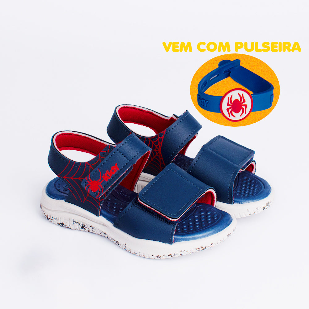 SANDALIA PAPETE MENINO KIDY FLY BABY MARINHO/VERMELHO