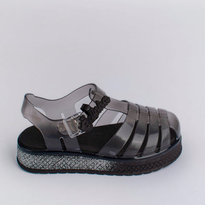 Sandália Infantil  Menina Kidy Gloss Belinha Preto Conforto e Estilo