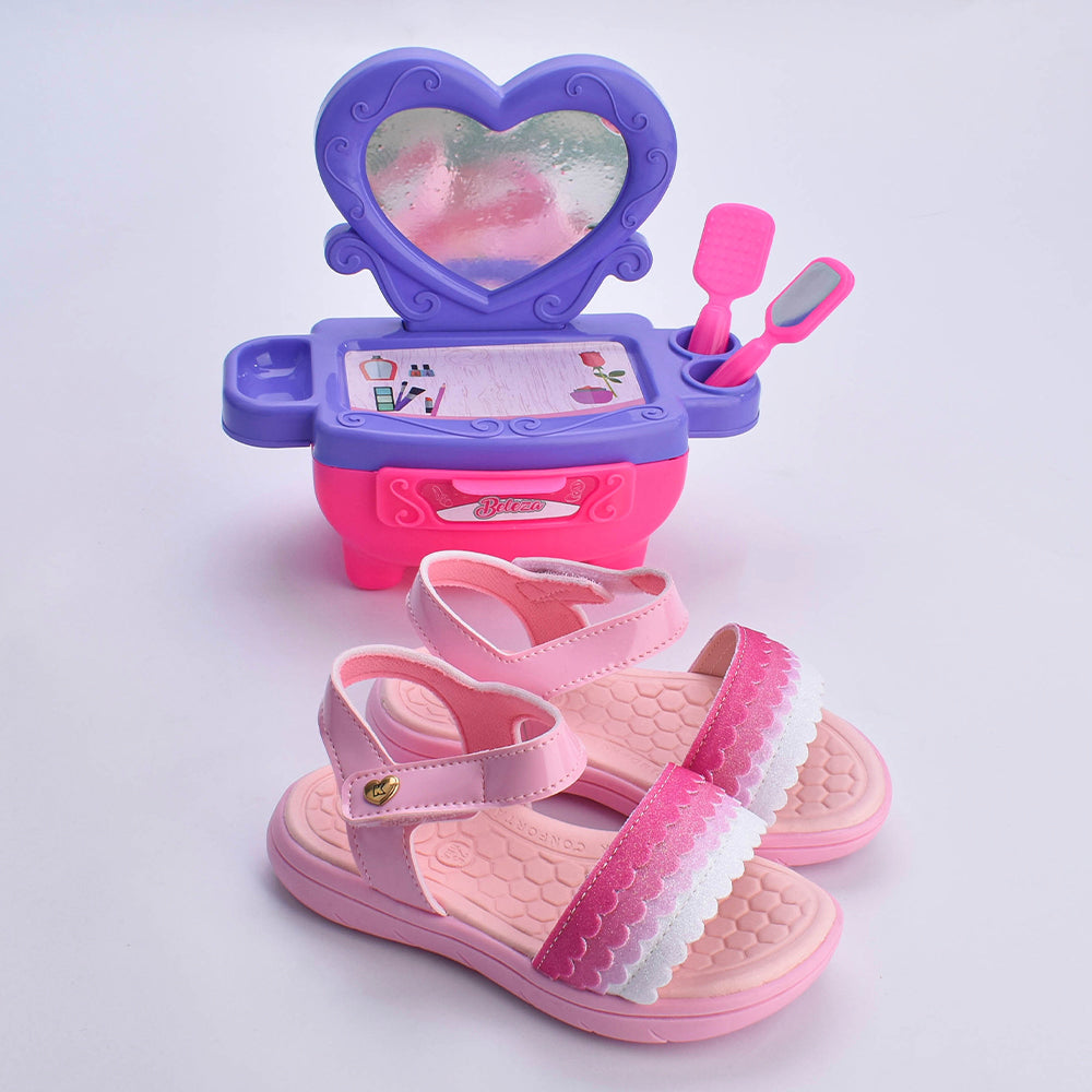 Sandália Menina Infantil Kidy Toys Baby Rosa
