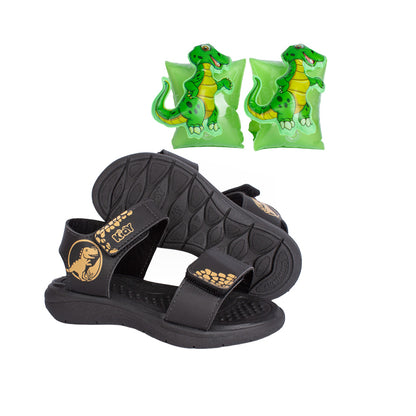 Sandália Menino Infantil  Kidy Fly Baby Preto Crepe