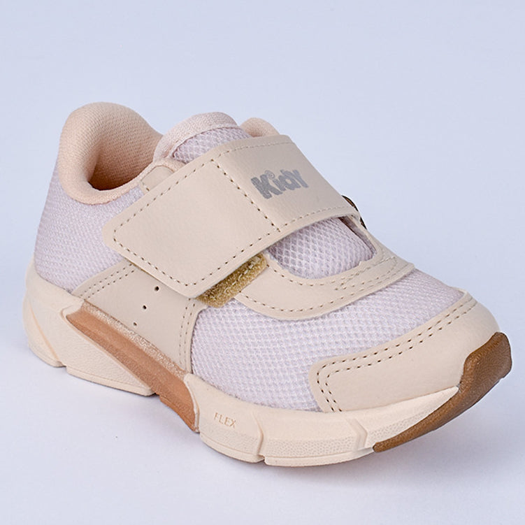 Tênis Infantil Menino Kidy Energy Bebê Marfim com Dourado