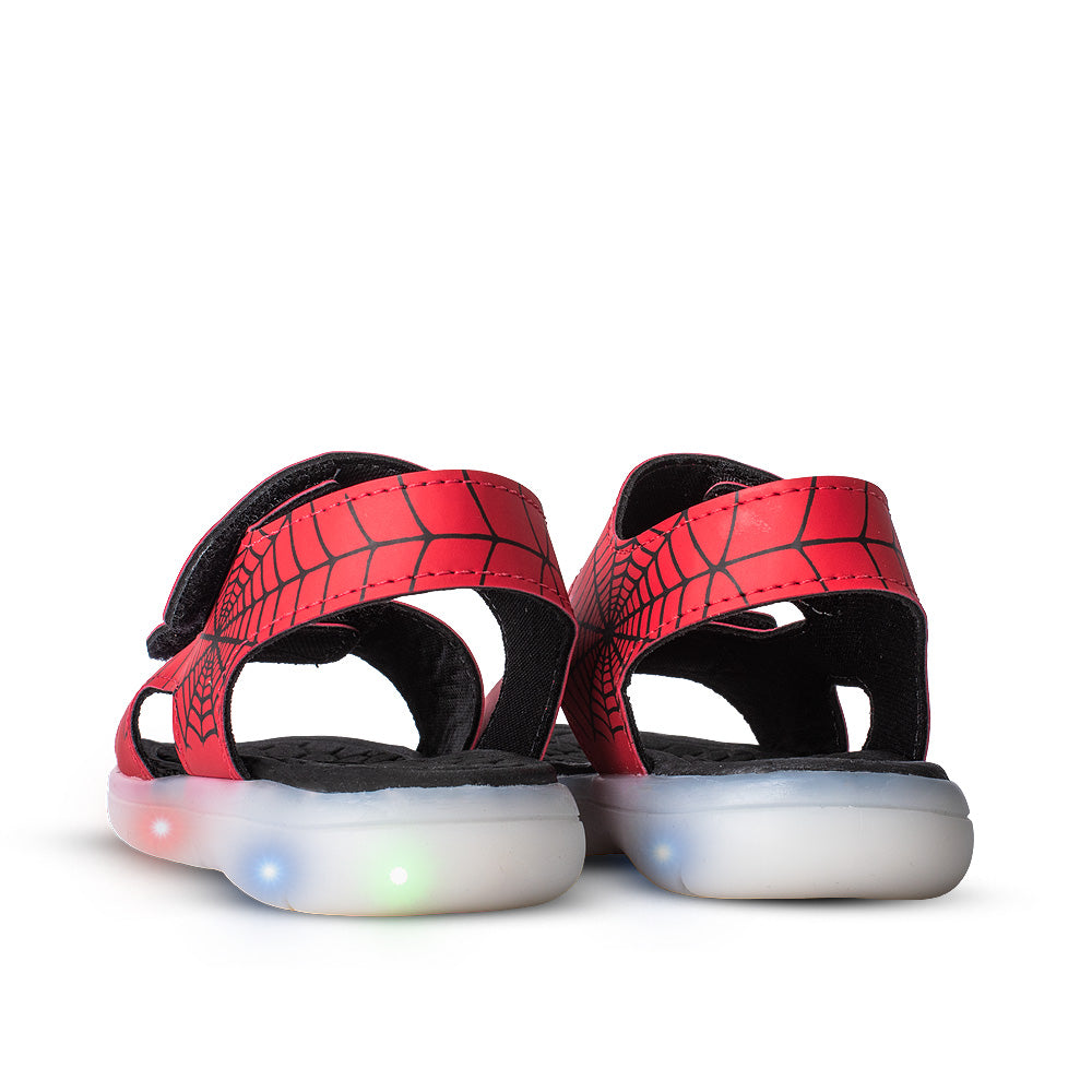 Sandália Infantil Menino Kidy Flex Light Vermelha Fechamento LED Velcro 22 ao 27