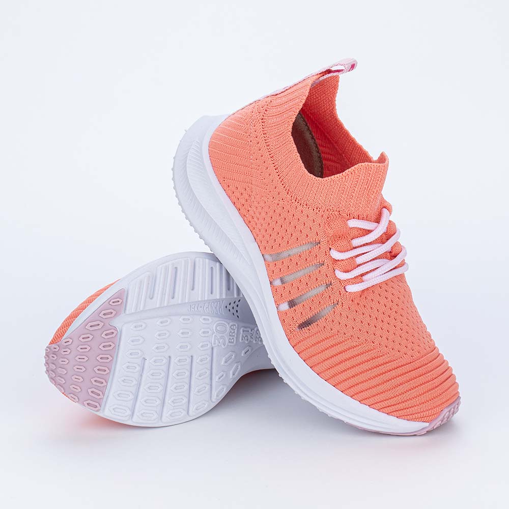 Tênis Menina Kidy Energy Respitec Nude e Branco 28 ao 39