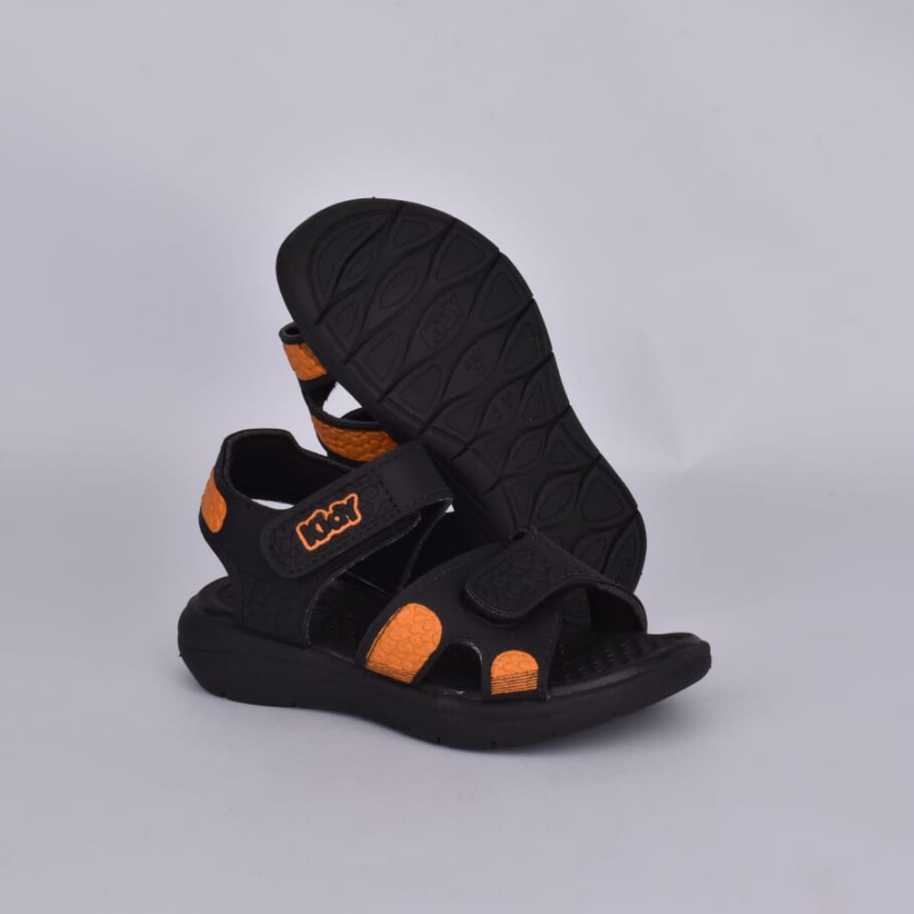 SANDALIA KIDY FLY BABY PRETO/LARANJA Kidy