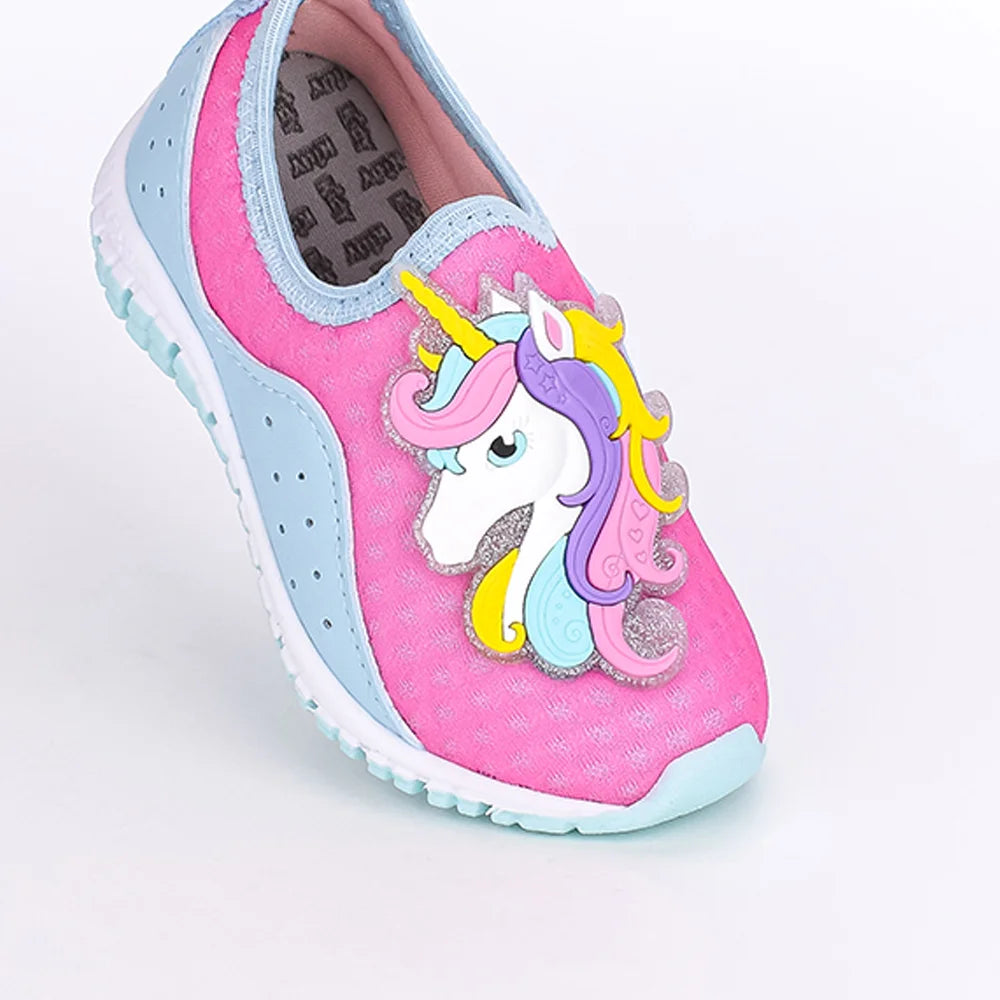 TÊNIS INFANTIL MENINA CALCE FÁCIL KIDY FLEX ROSA/AZUL
