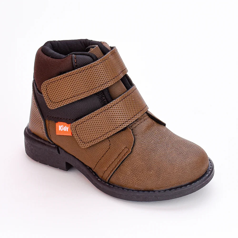 BOTA INFANTIL COTURNO MENINO KIDY MAX CAFE/PRETO Kidy