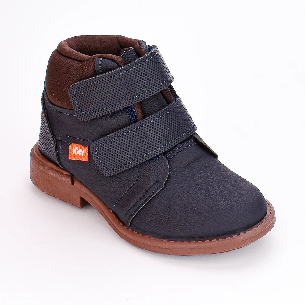 BOTA COTURNO MENINO KIDY MAX MARINHO/CAFE