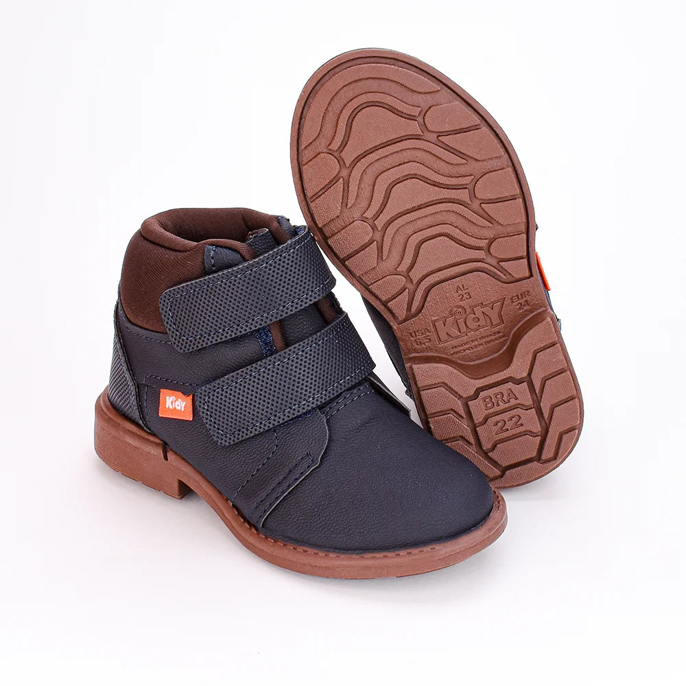 BOTA COTURNO MENINO KIDY MAX MARINHO/CAFE