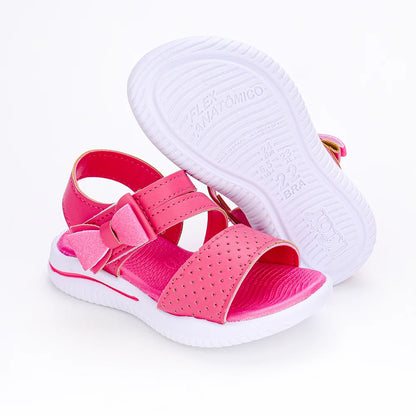 Sandália Infantil Feminina Kidy Fly Laço Pink