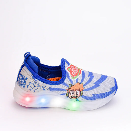 Tênis Infantil Led Kidy Light Fun Gato Galáctico Azul