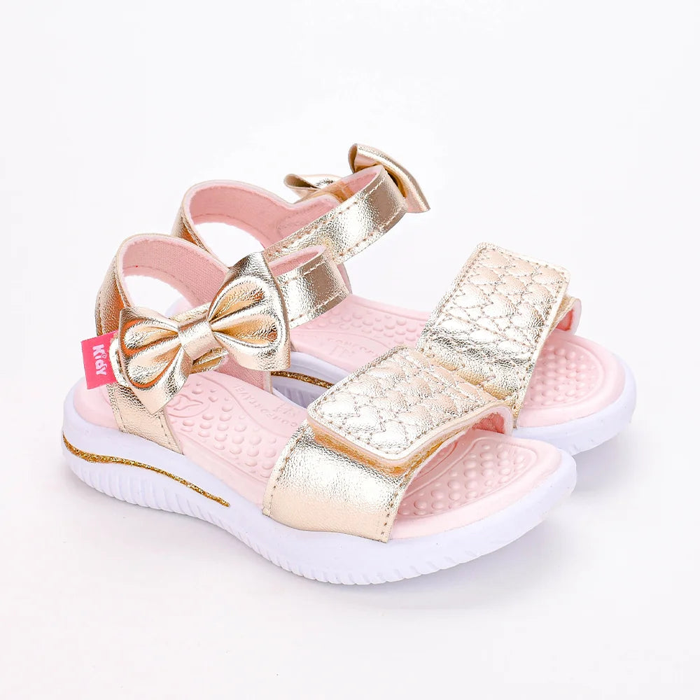 SANDALIA INFANTIL MENINA KIDY FLY BABY LAÇO OURO