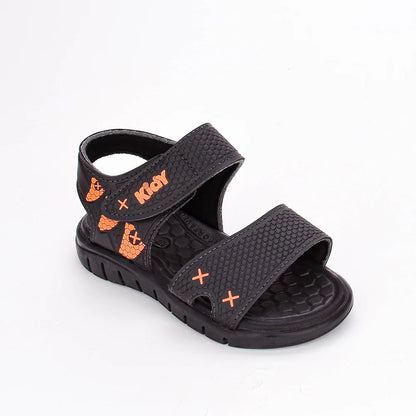 Sandália Infantil Kidy Toys Com Brinquedo Surpresa Preto Laranja Neon