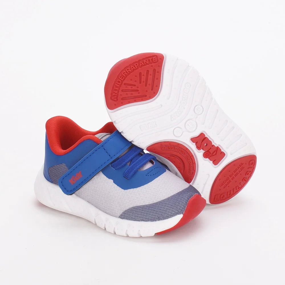 Tênis Infantil Menino Kidy Casual Equilíbrio Branco Azul