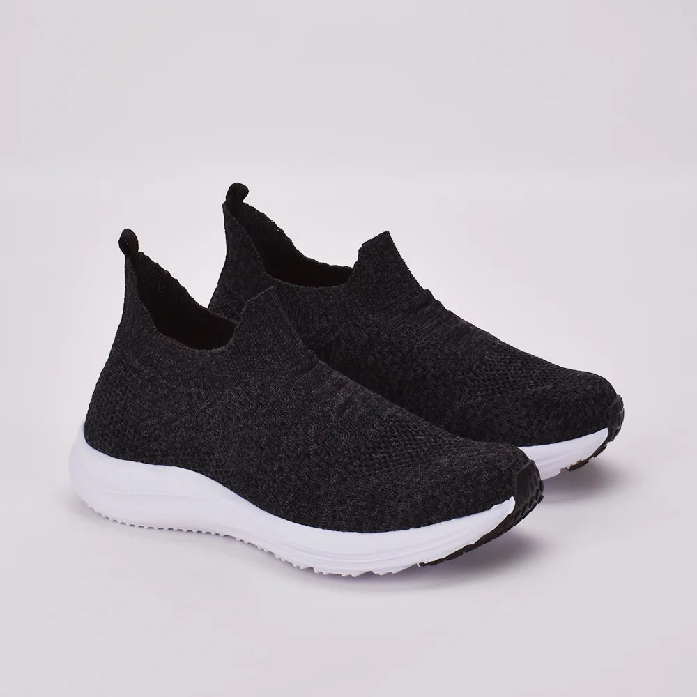 Tênis infantil Kidy Energy Respitec Calce Fácil Preto Mescla