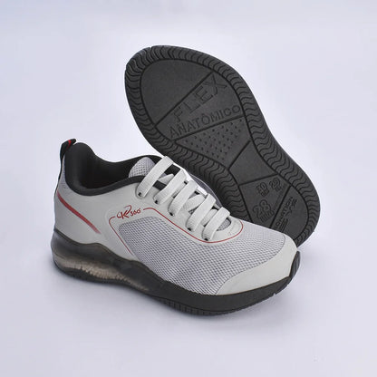 Tênis Infantil K360 Alpha Air Cinza e Vermelho - Amortecimento e Conforto para o Dia a Dia