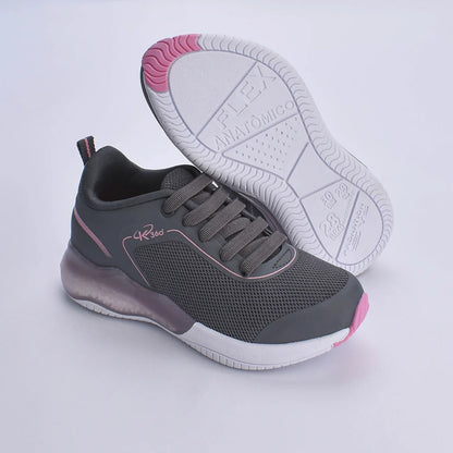 Tênis Menina Infantil K360 Alpha Air Grafite e Rosa - Kidy