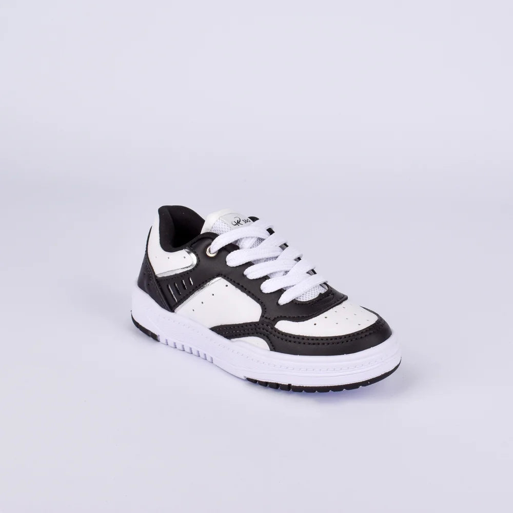 Tênis Infantil Kidy K360 Estilo Streetwear Branco e Preto - Confortável e Moderno