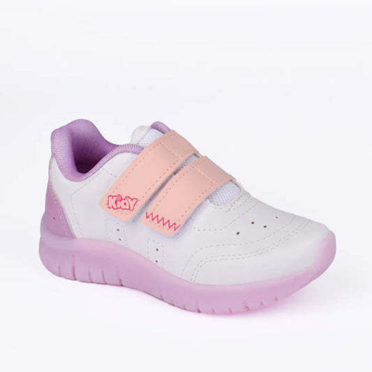 Tênis infantil Menina Kidy de Luz Rosa e Lilás
