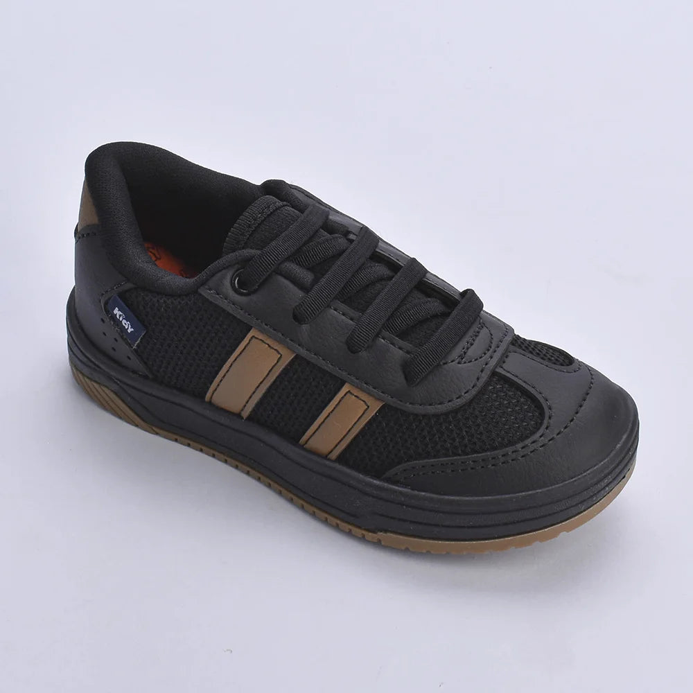 Tênis Menino Infantil Kidy Happy Preto e Caramelo