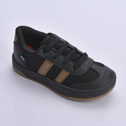 Tênis Menino Infantil Kidy Happy Preto e Caramelo