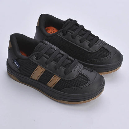 Tênis Menino Infantil Kidy Happy Preto e Caramelo