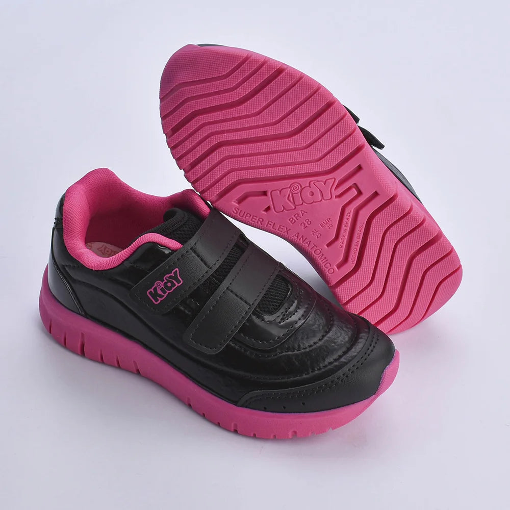Tênis Kidy Ultra Flex Preto e Pink
