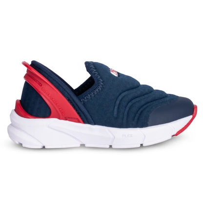 Tênis Infantil Menino Super Calce Fácil Kidy Marinho e Vermelho